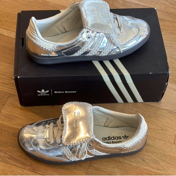 Authentic Wales Bonner Adidas Silver Sambas - Picture 3 of 4